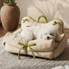 ScreenShot_2026-08-15_164647_638 Strip‑Velvet Pet Bed with Hooded Blanket