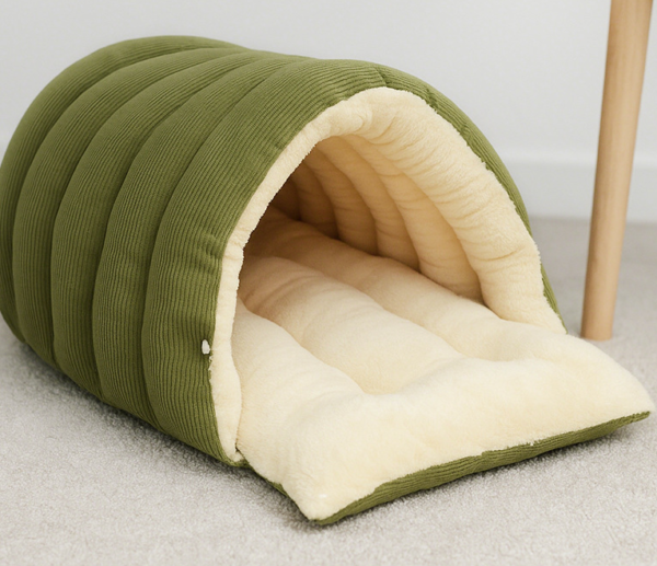 ScreenShot_2026-08-15_171500_474 Striped Velvet Enclosed Pet Bed