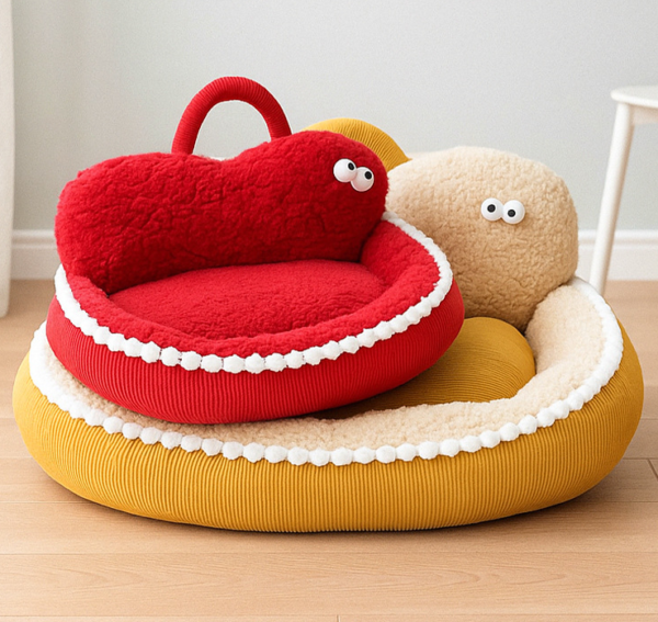 Heart‑shaped Bolster Pet Bed