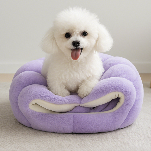 Faux Rabbit Fur Pumpkin Bed