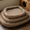 Striped Oval Pet Bed