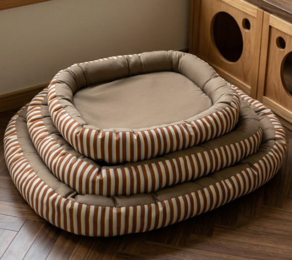 Striped Oval Pet Bed