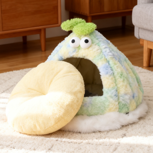 Semi‑closed Radish‑Shaped Pet Bed