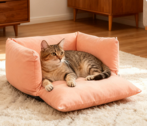 Snap‑button Square Pet Bed