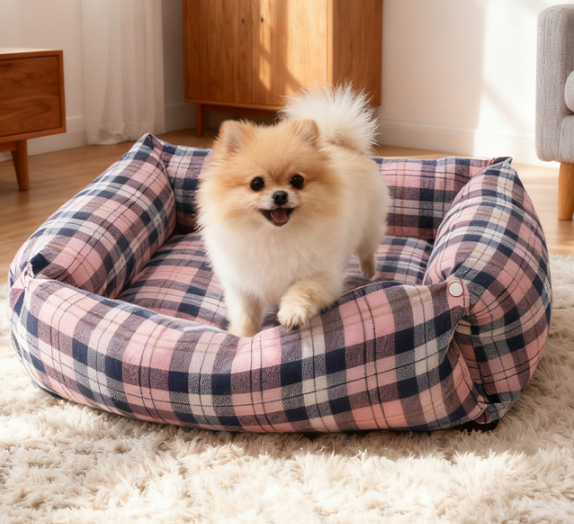 Snap‑button Square Pet Bed