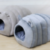 Semi-enclosed deep-sleep cat bed